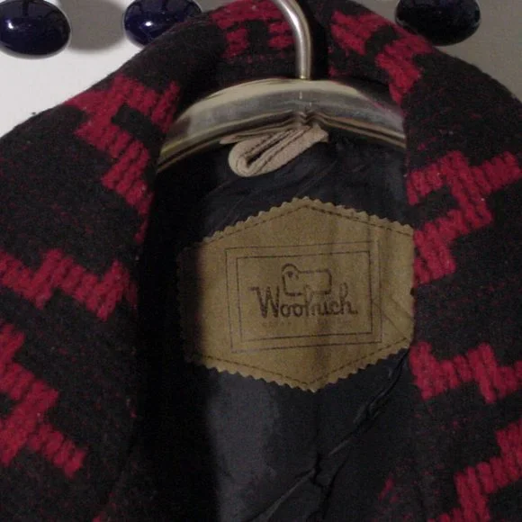 Vtg 80's Woolrich Button Front Wool Native Indian Style Jacket Sz M Made In USA